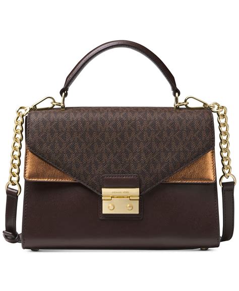 michael michael kors sloan medium top handle leather satchel|Michael Kors Sloan Medium Top.